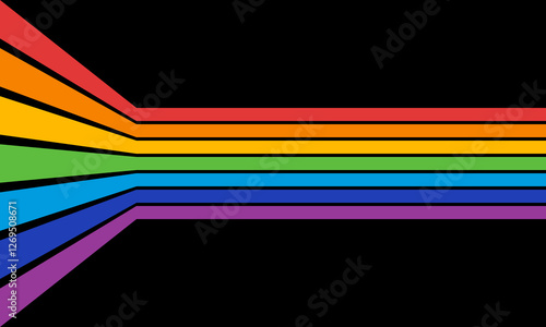 rainbow abstract geometric background, seven colors parallel lines