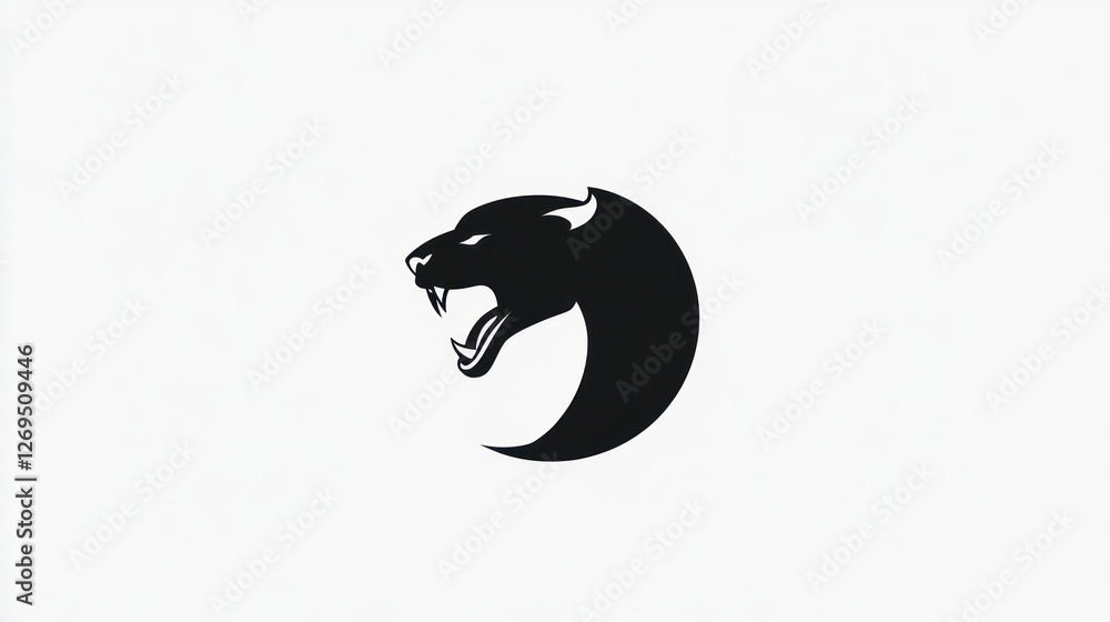 Panther head silhouette, aggressive, design, logo template, use in branding Panther head silhouette, aggressive, design, logo template, use in branding