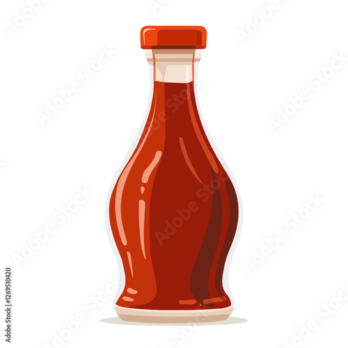 2D flat vector illustration barbecue sauce icon isolated on a white background.

