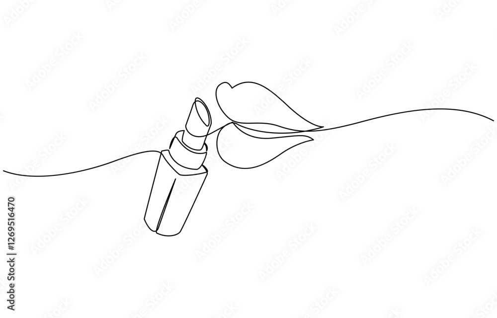 Kissing day lips single line art, continuous one line drawing of Isolated, Lipstick vector one line continuous drawing illustration. Kissing day lips single line art, continuous one line drawing of Isolated, Lipstick vector one line continuous drawing illustration.
