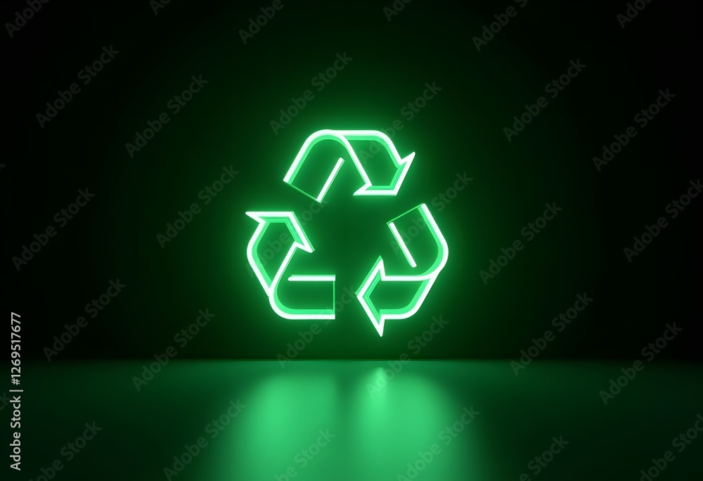Glowing sign of recycling created by water splashes on a black background
Glowing sign of recycling created by water splashes on a black background