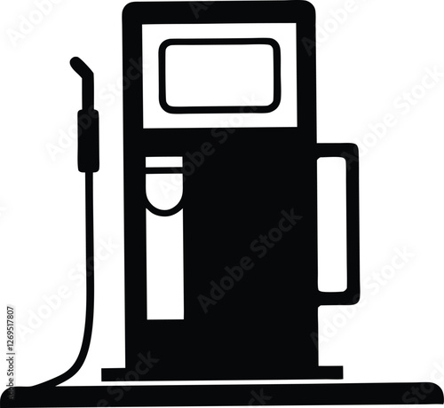 gas pump silhouette,gas pump flat vector logo,gas pump icon,Solid Vector Icon for Oil Station