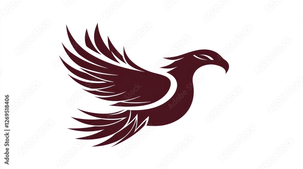 Obraz premium Abstract stylized eagle soaring, graphic design element, use for logo, background