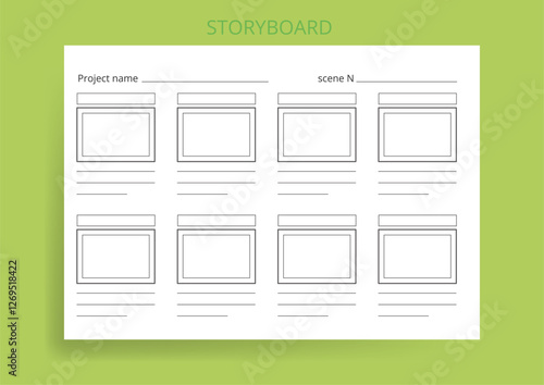 Storyboard Animation Sheet Isolated Vector Background 