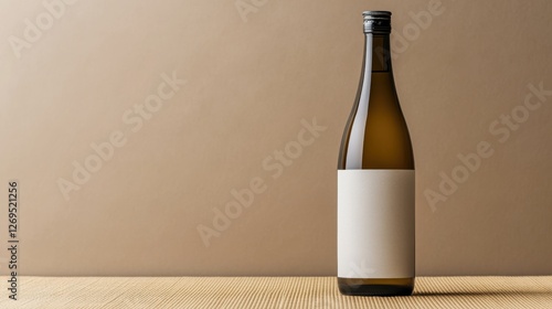 Premium Sake Bottle Mockup on Minimalist Background