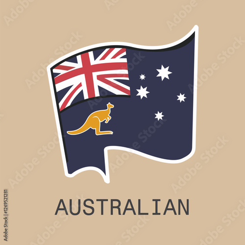 made in Australia flag logo design