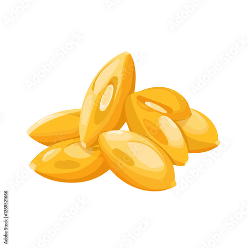 2D flat vector illustration pumpkin seeds icon isolated on a white background.

