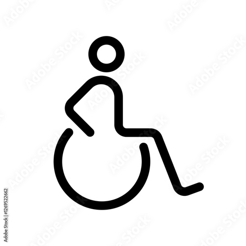 Disabled handicapped wheelchair line icon, Accessibility parking or access sign, Linear style, Vector illustration