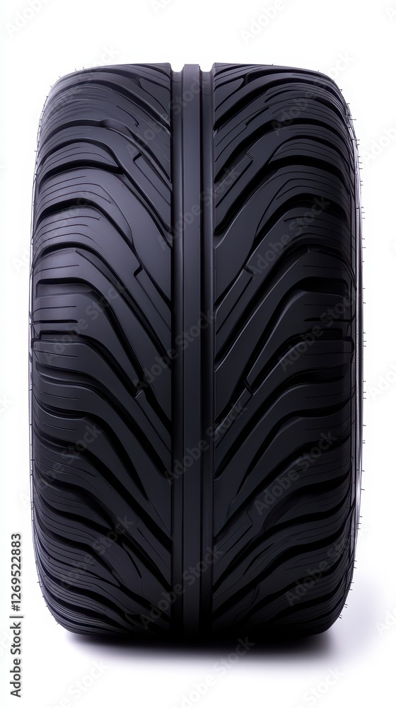 Close-up of a black rubber tire showcasing detailed tread patterns. Close-up of a black rubber tire showcasing detailed tread patterns.