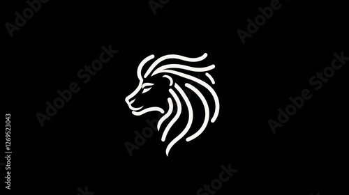 Wallpaper Mural Simple lion profile on black background Torontodigital.ca