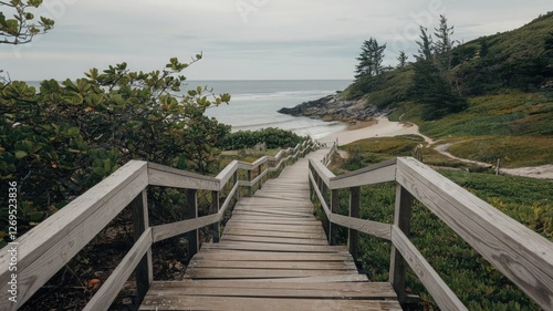 wooden bridge over the river