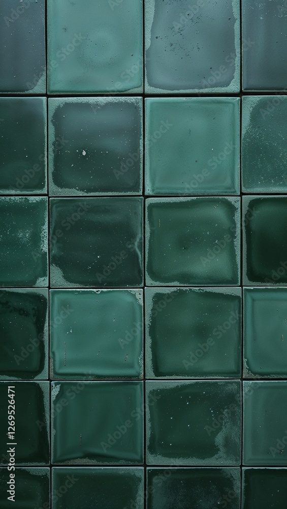 close-up of a tiled surface, featuring a grid layout of square tiles. Each tile is a deep, rich green color with subtle variations in shade, giving a slightly weathered and textured appearance close-up of a tiled surface, featuring a grid layout of square tiles. Each tile is a deep, rich green color with subtle variations in shade, giving a slightly weathered and textured appearance