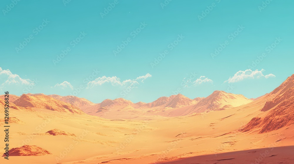 Orange Desert Mountains Under a Blue Sky Orange Desert Mountains Under a Blue Sky