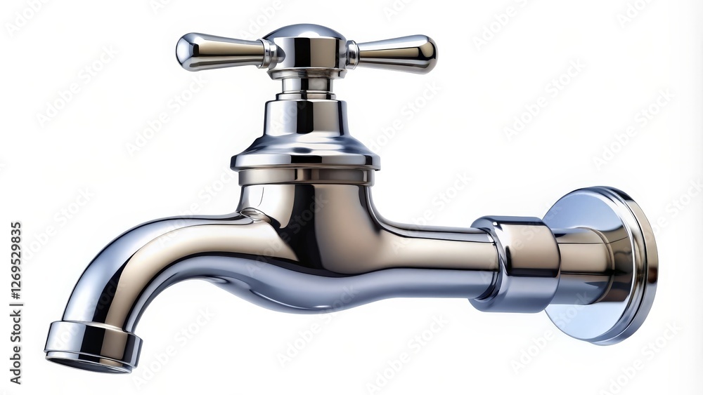 Chrome Faucet on White Background Chrome Faucet on White Background