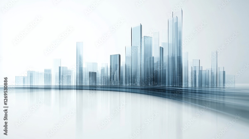 Abstract 3D glass graph symbolizing financial growth in a modern minimalistic design. Abstract 3D glass graph symbolizing financial growth in a modern minimalistic design.