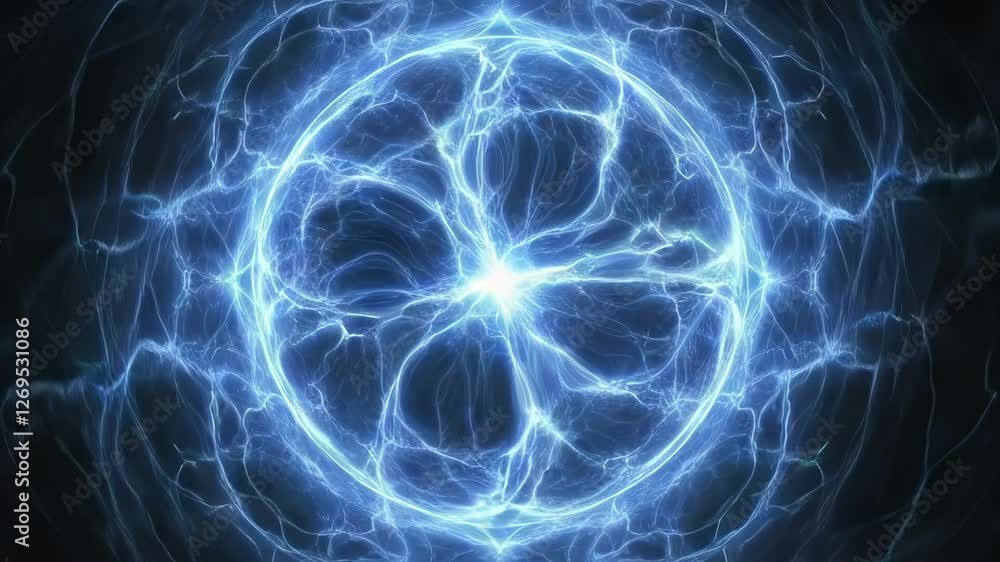 回転する青い電気. Spinning Blue Electricity. AI generated. 回転する青い電気. Spinning Blue Electricity. AI generated.