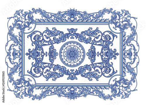 Baroque vignette with intricate decorative elements