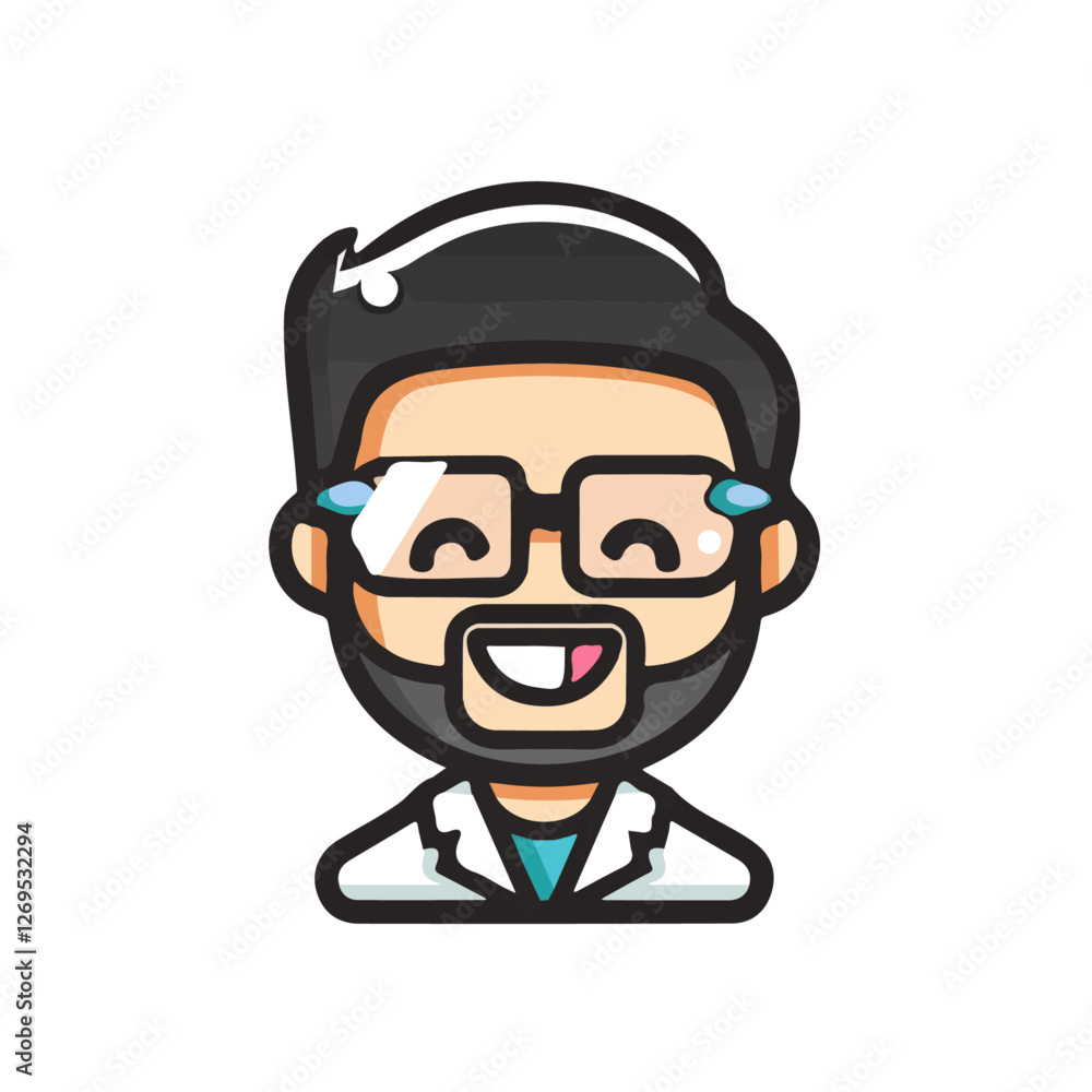 2D flat vector illustration dentist icon isolated on a white background.
2D flat vector illustration dentist icon isolated on a white background.