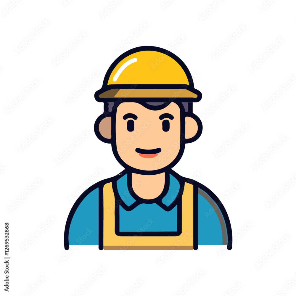 2D flat vector illustration plumber icon isolated on a white background.
2D flat vector illustration plumber icon isolated on a white background.