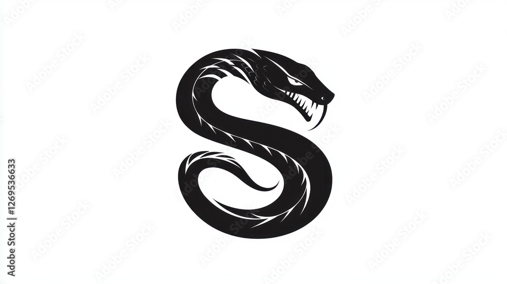 Obraz premium Snake Letter S logo, abstract graphic