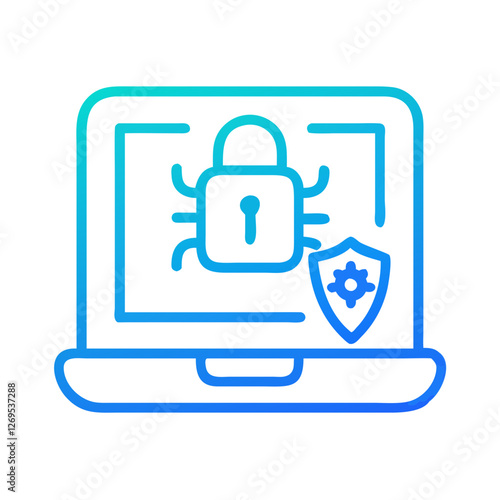 Ransomware Warning Sign Icon Vector - Cybersecurity Symbol for Digital Extortion, Hacker Malware