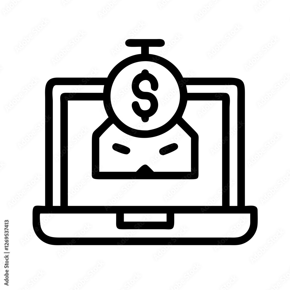 Ransomware Cyber Attack Icon Vector - Hacker Malware Symbol for System Breach, Digital Extortion. Ransomware Cyber Attack Icon Vector - Hacker Malware Symbol for System Breach, Digital Extortion.