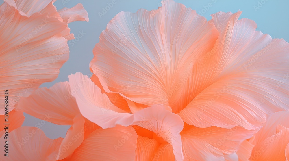 Delicate peach flower blooms nature setting floral soft background close-up view beauty concept Delicate peach flower blooms nature setting floral soft background close-up view beauty concept