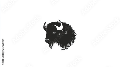 Bison head profile, graphic design, logo concept, use for wild animal theme or design