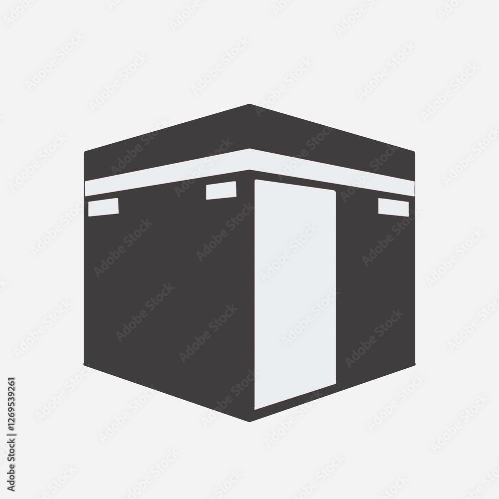 Vector Illustration of Kaaba Dark Grey Icon Vector Illustration of Kaaba Dark Grey Icon