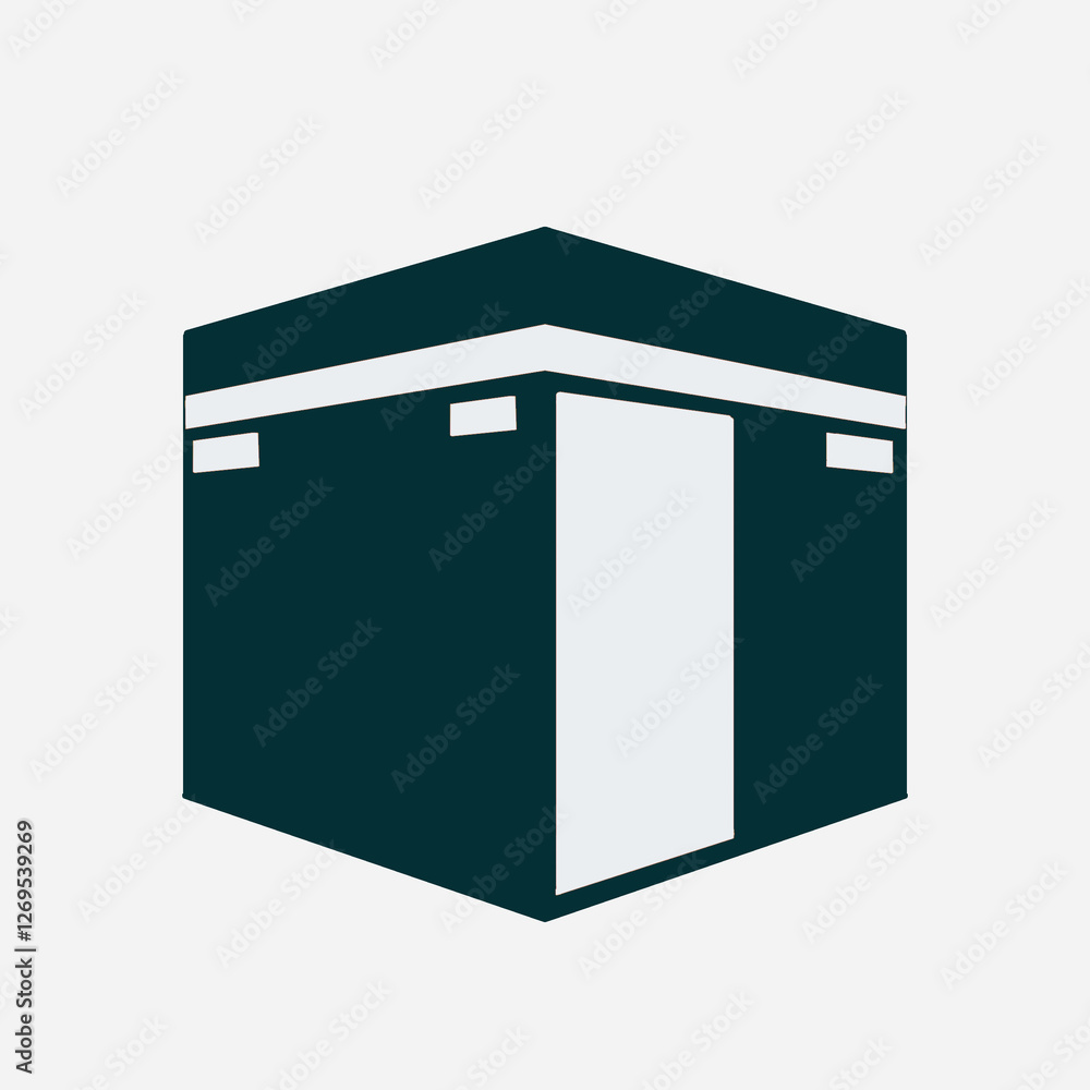 Vector Illustration of Kaaba Emerald Icon Vector Illustration of Kaaba Emerald Icon