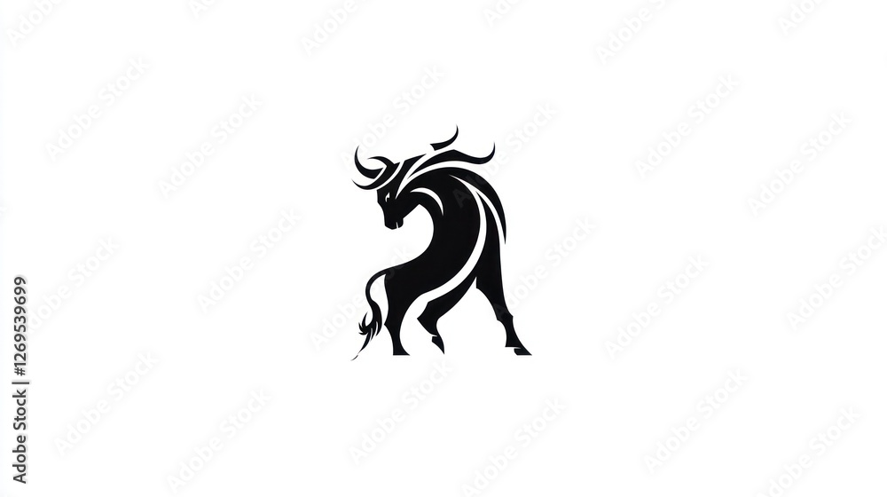 Fototapeta premium Stylized bull graphic design, for branding or logo