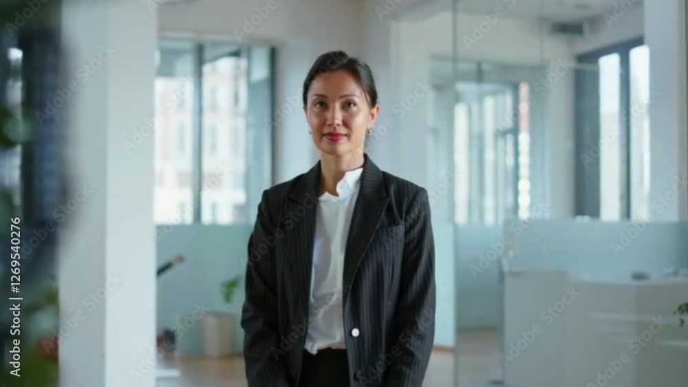 Steady Rack Focus Portrait of a BIPOC Woman in a Professional Office Steady Rack Focus Portrait of a BIPOC Woman in a Professional Office