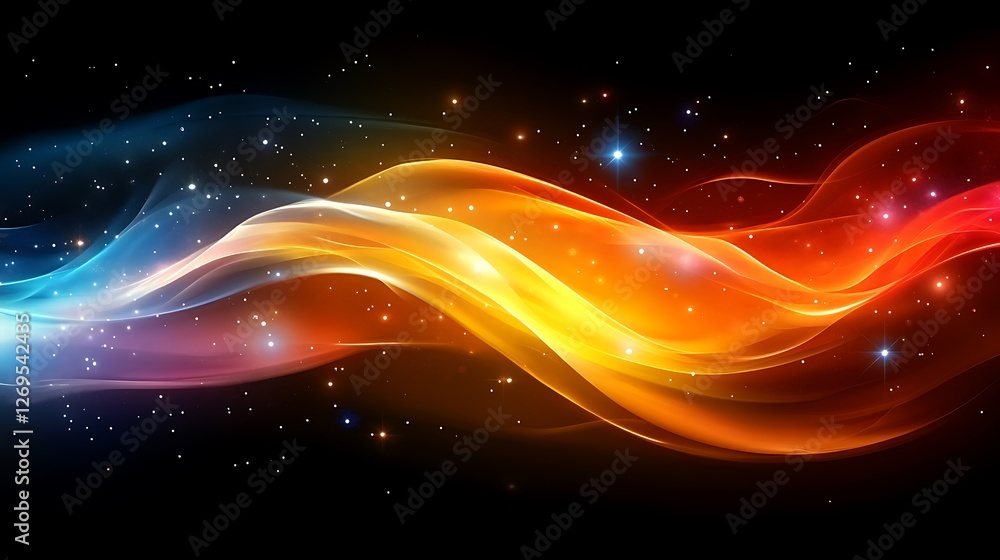 Obraz premium Cosmic Energy Wave Abstract Background Design.