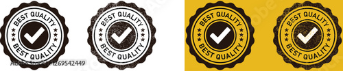 Best Quality Badge Set. Best Quality Seals on White and Yellow Backgrounds.