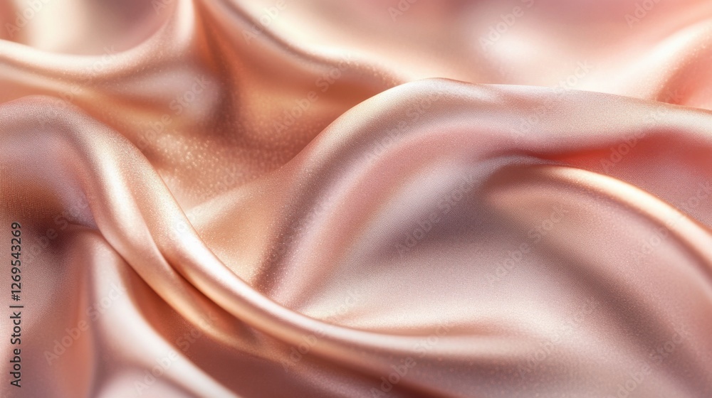 Fototapeta premium Glamorous Rose Gold Metallic Background, Elegant Design, Digital Art, Soft Gradient, Close-Up, Visual Aesthetics