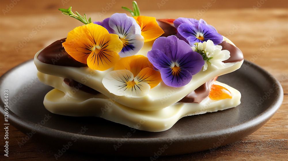 nature-inspired white chocolate bark with edible flowers nature-inspired white chocolate bark with edible flowers