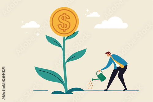 money, profit, plant, tree, gain, growth, coin, flower, wealth, business, capital, seed, green, finance, interest, investor, income, increase, raise, stock, economy, market, gold, saving, people, fund