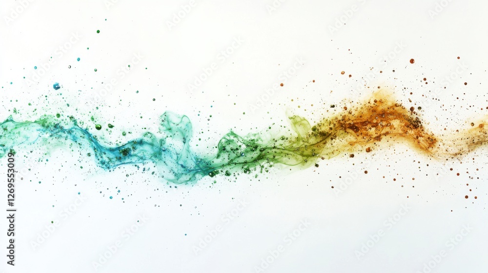 Serene Nature Splatter Paint Background for Eco-Friendly Designs, Soft Colors, Abstract Art, White Canvas Serene Nature Splatter Paint Background for Eco-Friendly Designs, Soft Colors, Abstract Art, White Canvas