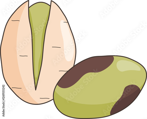 hand drawn pistachio nuts png illustration isolated on transparent background