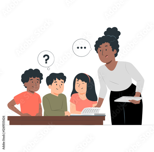 teacher with students