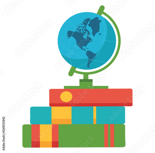 globe with books