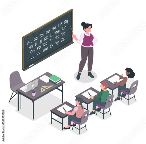 Teacher in front of class