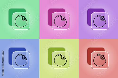 Set of persimmon icons in different colors