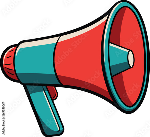 Colorful Megaphone Icon with Bold Design