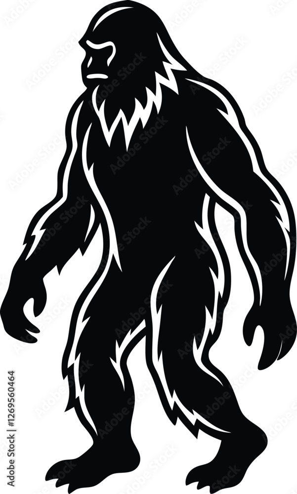 Fototapeta premium Bigfoot Sasquatch SVG Cut File for Cricut and Silhouette, EPS Vector, PNG , JPEG set of silhouettes of people