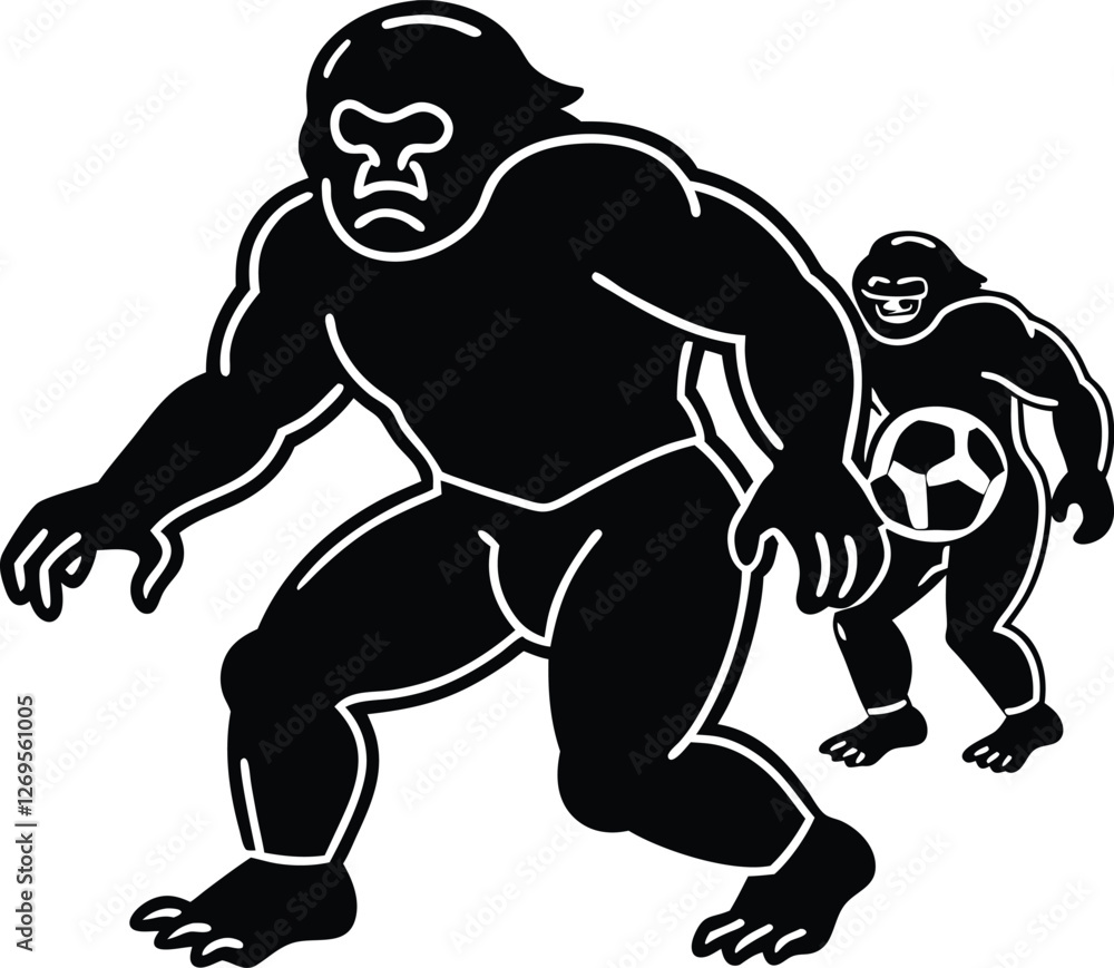 Bigfoot playing a football and handball ETC Bigfoot Soccer Illustration Clip Art Design Shape. Bigfoot playing a football and handball ETC Bigfoot Soccer Illustration Clip Art Design Shape.
