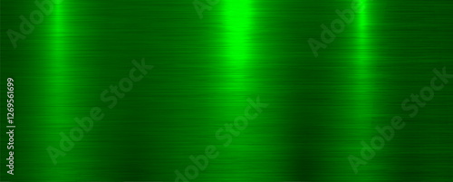 Brushed metal texture background, green shiny lustrous metallic 3d background.