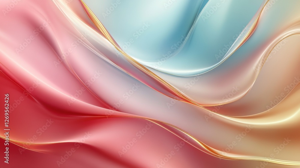 Fototapeta premium Tranquil Red-to-Blue Gradient Background for Upscale Design Work, Soft Accents, Digital Art, Serene Environment