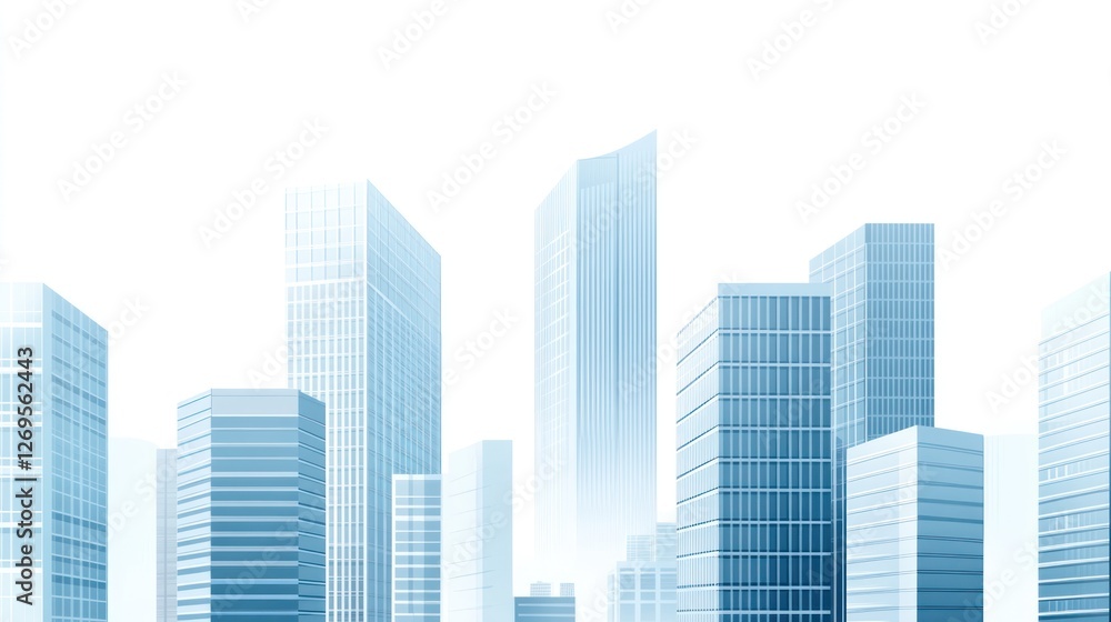Modern city skyline, urban landscape, background, development, architectural illustration Modern city skyline, urban landscape, background, development, architectural illustration