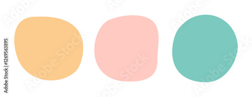 Color liquid organic blob shapes, pastel vector irregular random forms, fluid silhouette, simple smooth ink stain. Highlight for social media stories